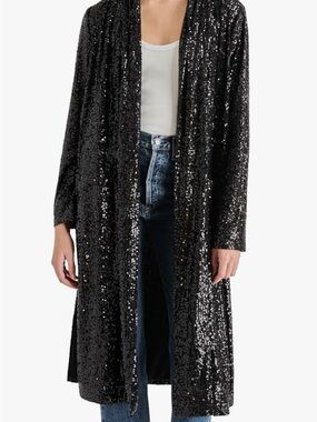 NWT Anthropologie x BB | Dakota Dulcinea Black Sequin Duster- Size S